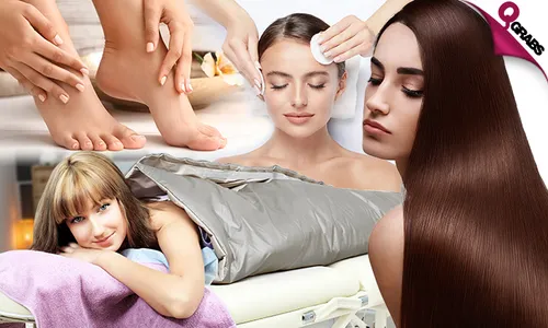 Protein Hair Treatment with Sauna Blanket, Spa Mani-Pedi, Facial & More at Kumi Beauty Salon!